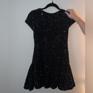 Sequin Mini Dress in Black